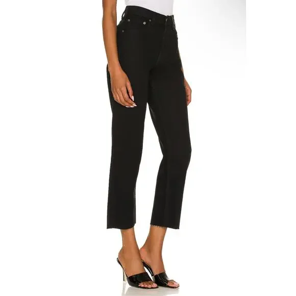 New Boyish Tommy High Rise Straight Jeans in Black Beauty Size 26
